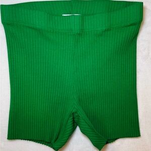 NWT Revolve Cotton Citizen Ibiza 5” Ribbed Biker Shorts GREEN SIZE SMALL